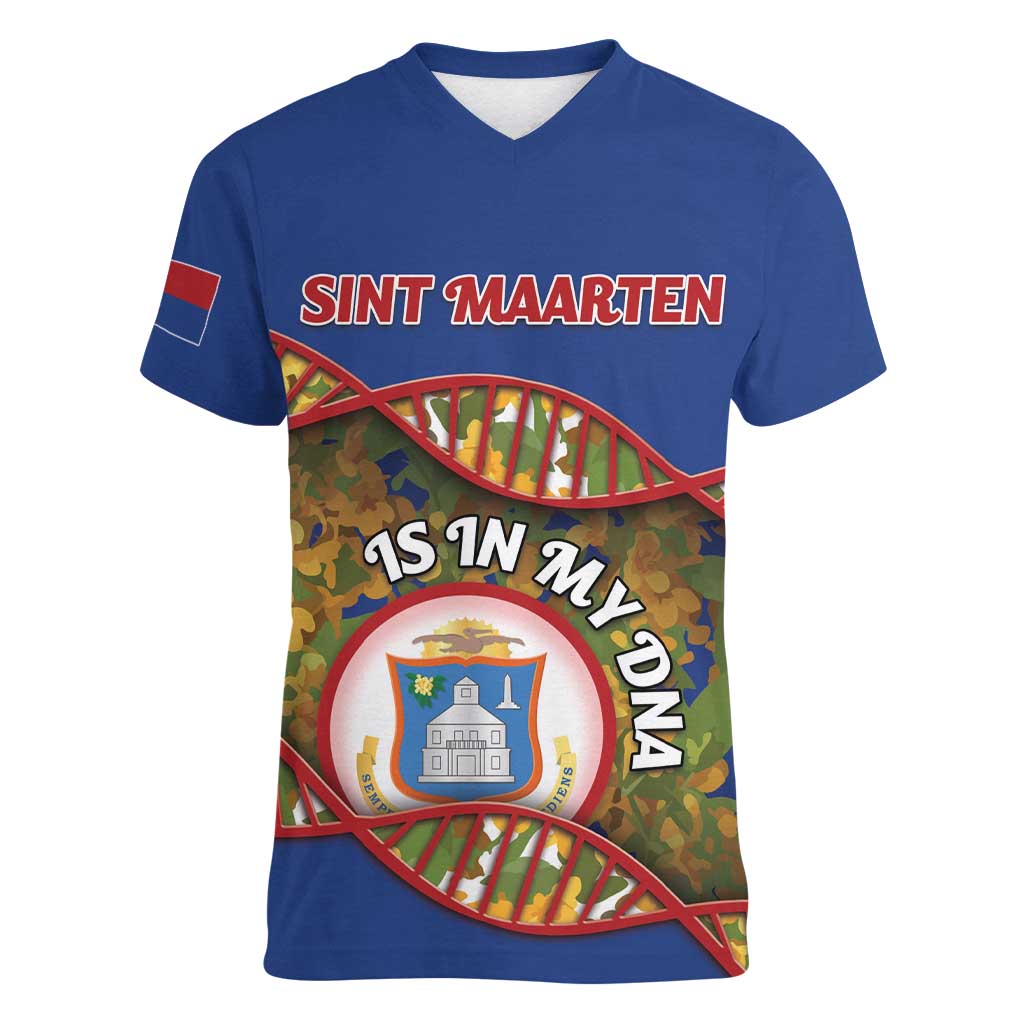 Personalized Sint Maarten Is In My DNA Women V-Neck T-Shirt - Wonder Print Shop