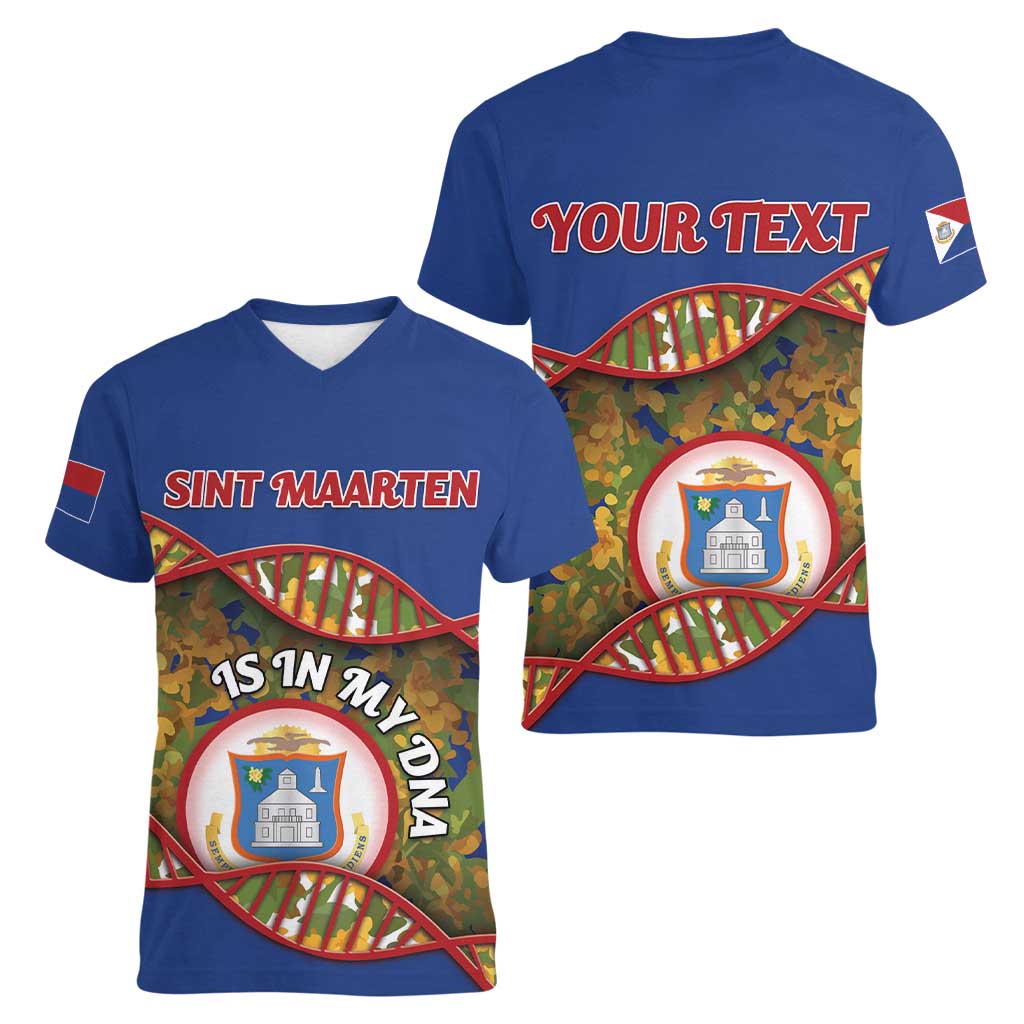 Personalized Sint Maarten Is In My DNA Women V-Neck T-Shirt - Wonder Print Shop