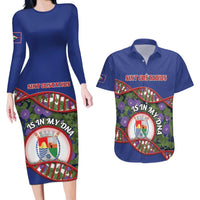 Personalized Sint Eustatius Is In My DNA Couples Matching Long Sleeve Bodycon Dress and Hawaiian Shirt - Wonder Print Shop