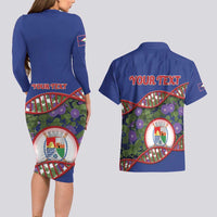 Personalized Sint Eustatius Is In My DNA Couples Matching Long Sleeve Bodycon Dress and Hawaiian Shirt - Wonder Print Shop