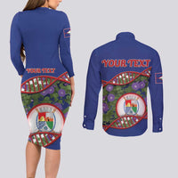 Personalized Sint Eustatius Is In My DNA Couples Matching Long Sleeve Bodycon Dress and Long Sleeve Button Shirt - Wonder Print Shop