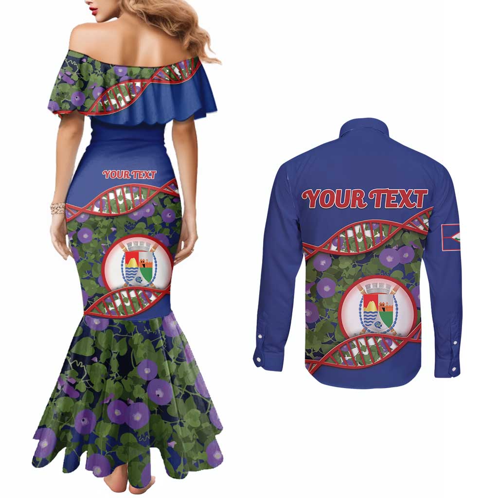 Personalized Sint Eustatius Is In My DNA Couples Matching Mermaid Dress and Long Sleeve Button Shirt - Wonder Print Shop