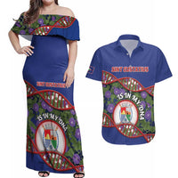 Personalized Sint Eustatius Is In My DNA Couples Matching Off Shoulder Maxi Dress and Hawaiian Shirt - Wonder Print Shop
