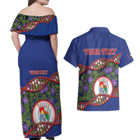 Personalized Sint Eustatius Is In My DNA Couples Matching Off Shoulder Maxi Dress and Hawaiian Shirt - Wonder Print Shop