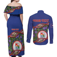 Personalized Sint Eustatius Is In My DNA Couples Matching Off Shoulder Maxi Dress and Long Sleeve Button Shirt - Wonder Print Shop