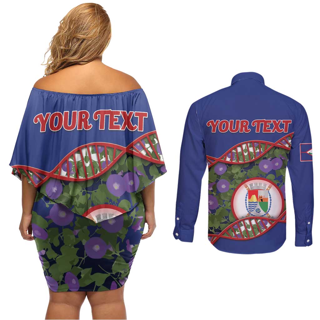 Personalized Sint Eustatius Is In My DNA Couples Matching Off Shoulder Short Dress and Long Sleeve Button Shirt - Wonder Print Shop