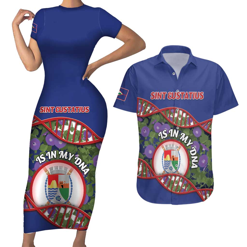 Personalized Sint Eustatius Is In My DNA Couples Matching Short Sleeve Bodycon Dress and Hawaiian Shirt - Wonder Print Shop
