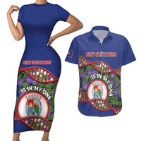 Personalized Sint Eustatius Is In My DNA Couples Matching Short Sleeve Bodycon Dress and Hawaiian Shirt - Wonder Print Shop