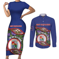 Personalized Sint Eustatius Is In My DNA Couples Matching Short Sleeve Bodycon Dress and Long Sleeve Button Shirt - Wonder Print Shop
