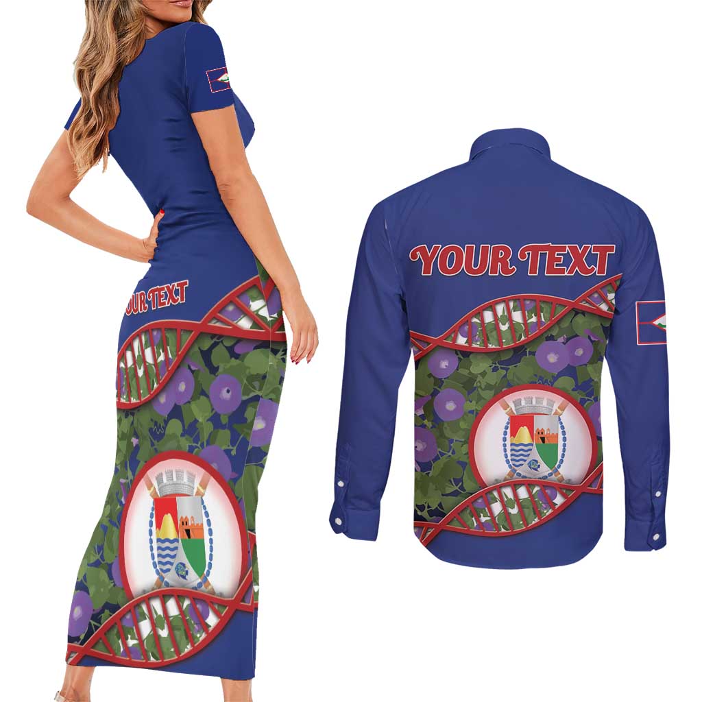 Personalized Sint Eustatius Is In My DNA Couples Matching Short Sleeve Bodycon Dress and Long Sleeve Button Shirt - Wonder Print Shop
