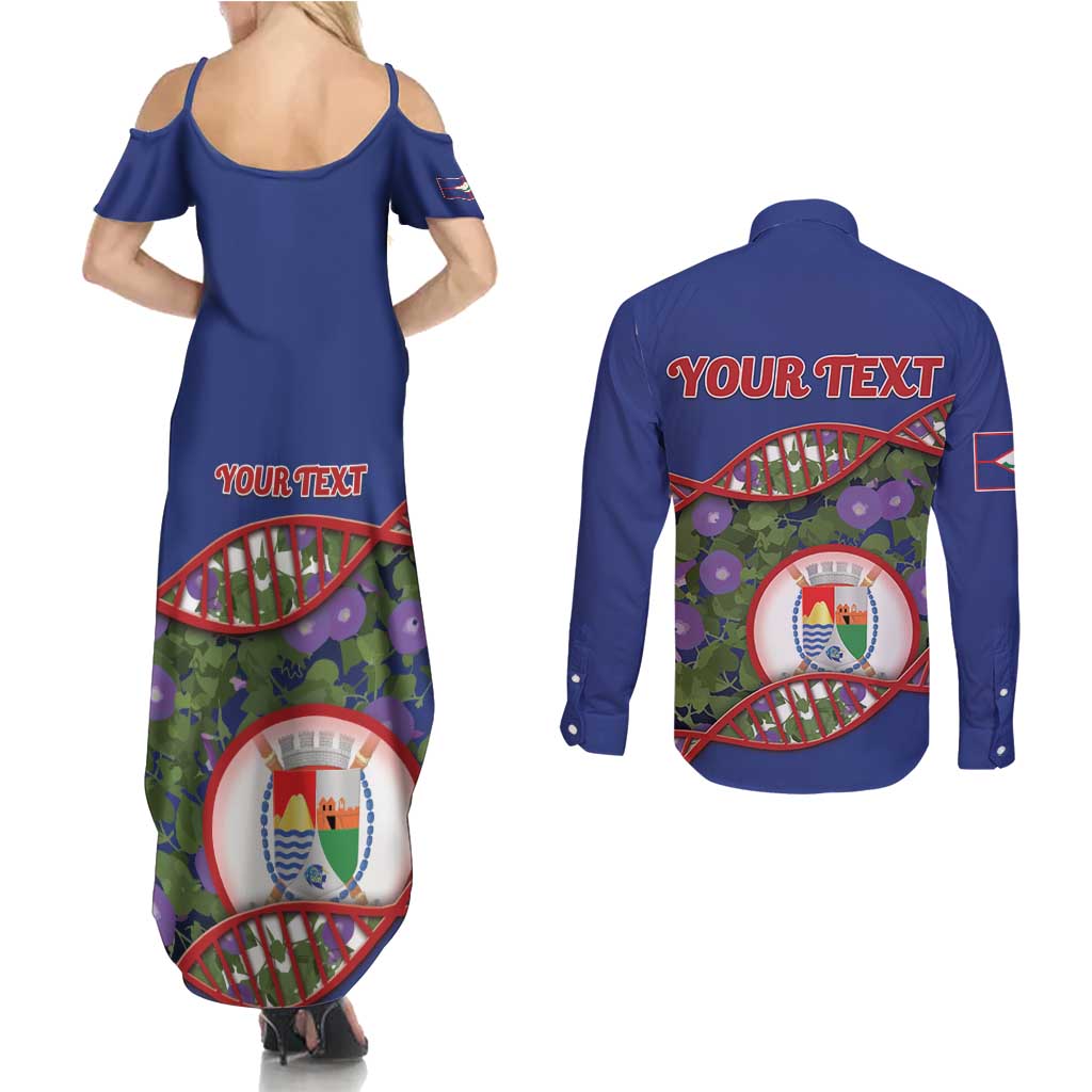 Personalized Sint Eustatius Is In My DNA Couples Matching Summer Maxi Dress and Long Sleeve Button Shirt - Wonder Print Shop