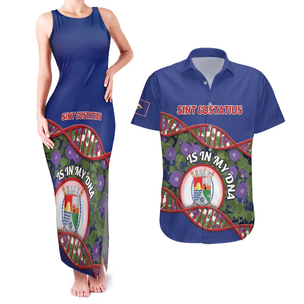 Personalized Sint Eustatius Is In My DNA Couples Matching Tank Maxi Dress and Hawaiian Shirt - Wonder Print Shop