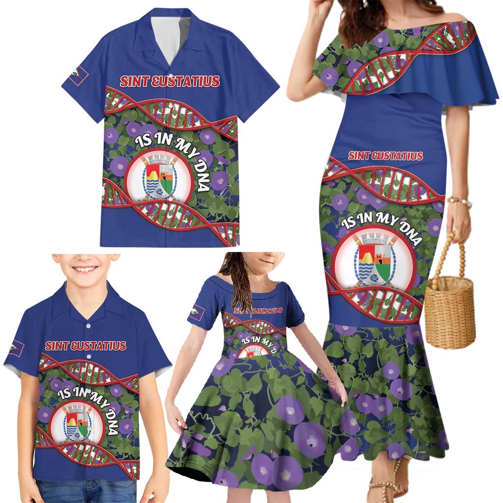 Personalized Sint Eustatius Is In My DNA Family Matching Mermaid Dress and Hawaiian Shirt - Wonder Print Shop