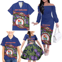 Personalized Sint Eustatius Is In My DNA Family Matching Off The Shoulder Long Sleeve Dress and Hawaiian Shirt - Wonder Print Shop