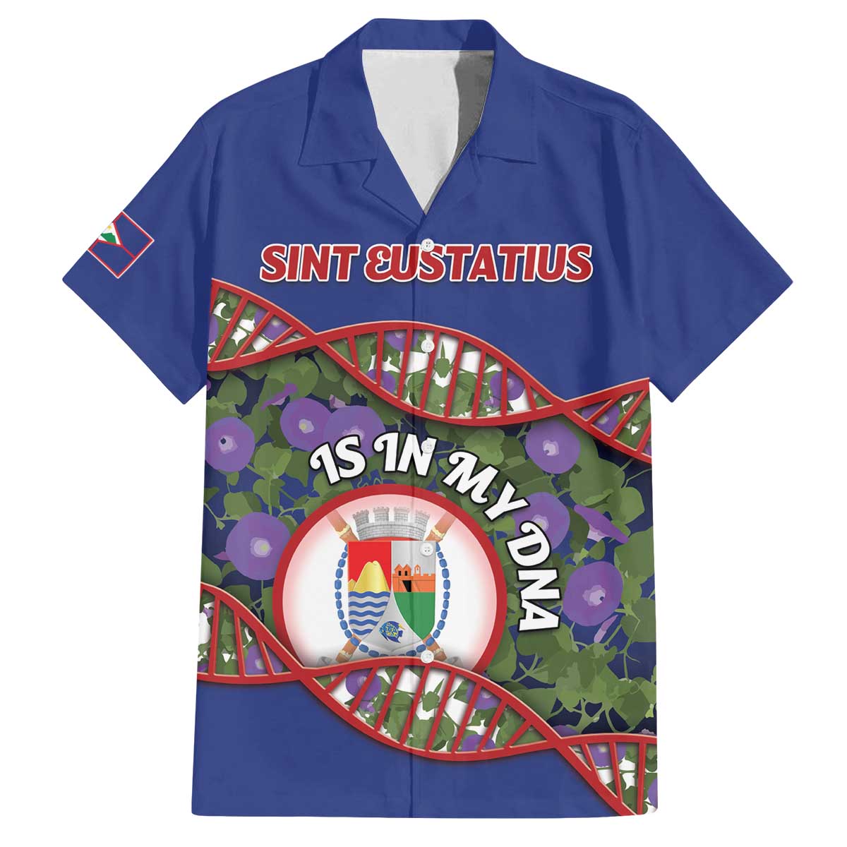Personalized Sint Eustatius Is In My DNA Family Matching Off The Shoulder Long Sleeve Dress and Hawaiian Shirt - Wonder Print Shop