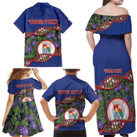 Personalized Sint Eustatius Is In My DNA Family Matching Off Shoulder Maxi Dress and Hawaiian Shirt - Wonder Print Shop