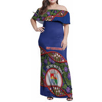 Personalized Sint Eustatius Is In My DNA Family Matching Off Shoulder Maxi Dress and Hawaiian Shirt - Wonder Print Shop