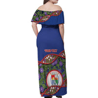 Personalized Sint Eustatius Is In My DNA Family Matching Off Shoulder Maxi Dress and Hawaiian Shirt - Wonder Print Shop