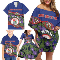 Personalized Sint Eustatius Is In My DNA Family Matching Off Shoulder Short Dress and Hawaiian Shirt - Wonder Print Shop