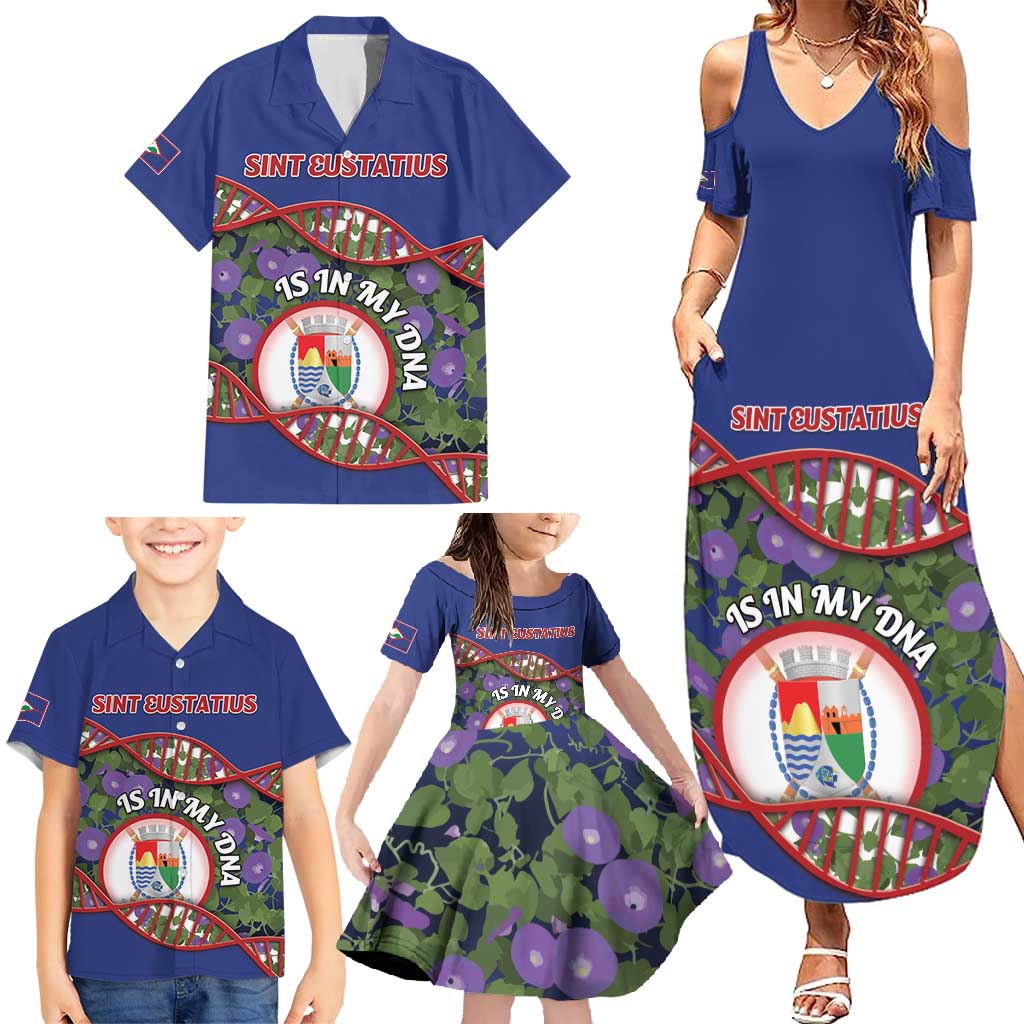 Personalized Sint Eustatius Is In My DNA Family Matching Summer Maxi Dress and Hawaiian Shirt - Wonder Print Shop