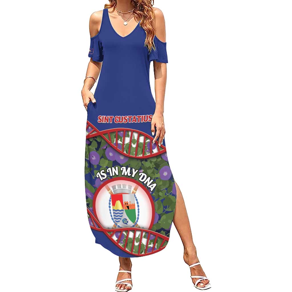 Personalized Sint Eustatius Is In My DNA Family Matching Summer Maxi Dress and Hawaiian Shirt - Wonder Print Shop