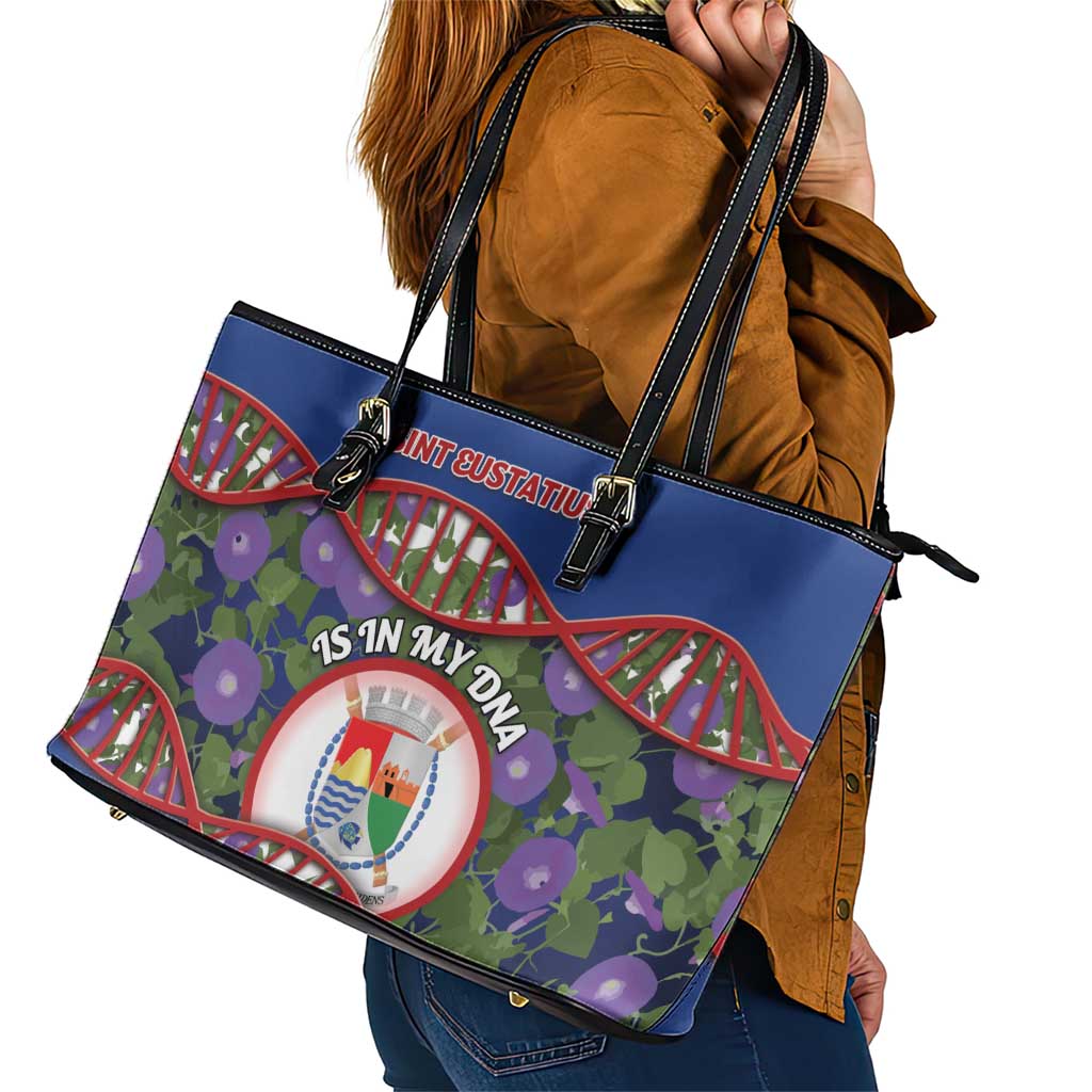Sint Eustatius Is In My DNA Leather Tote Bag - Wonder Print Shop