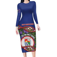 Personalized Sint Eustatius Is In My DNA Long Sleeve Bodycon Dress - Wonder Print Shop