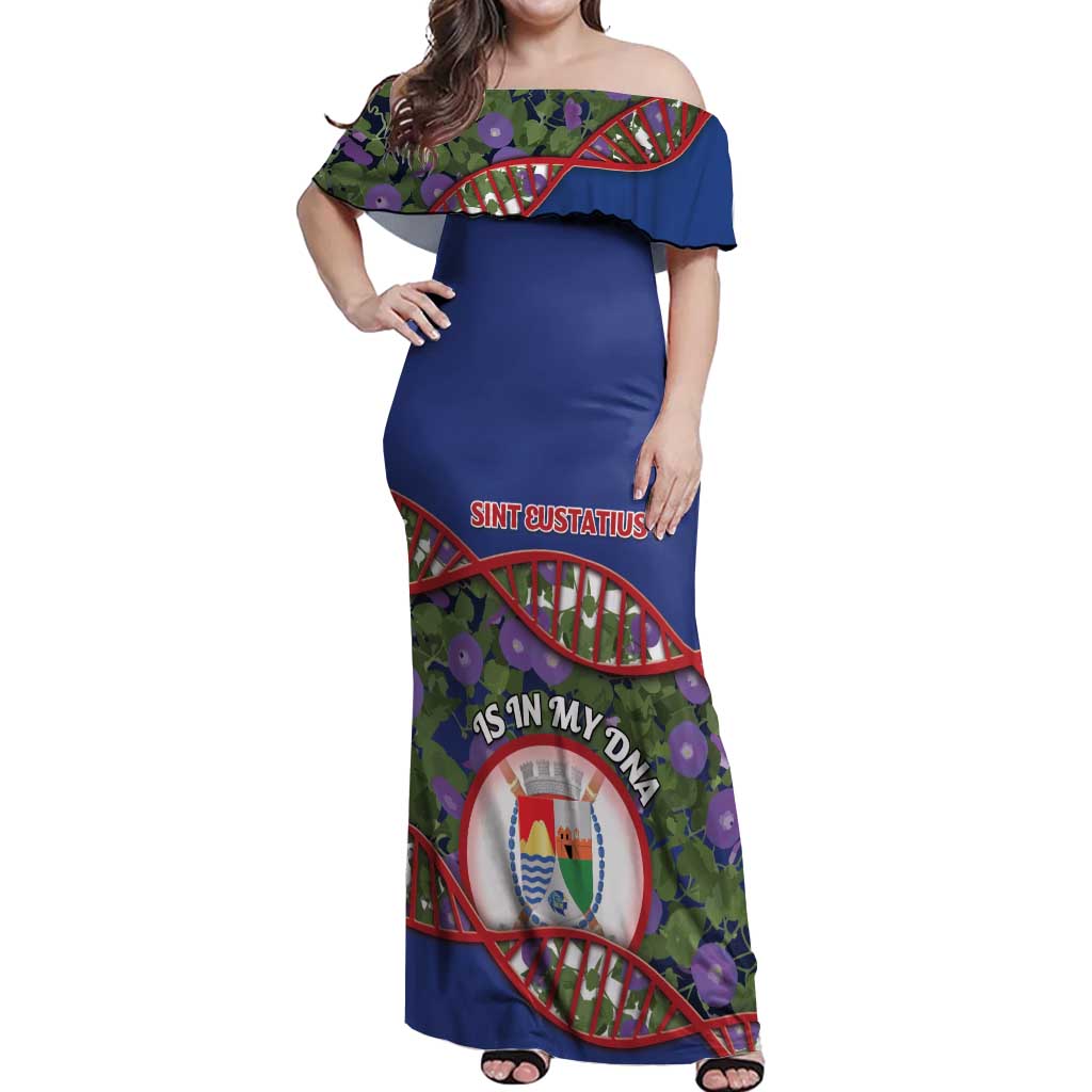 Personalized Sint Eustatius Is In My DNA Off Shoulder Maxi Dress - Wonder Print Shop