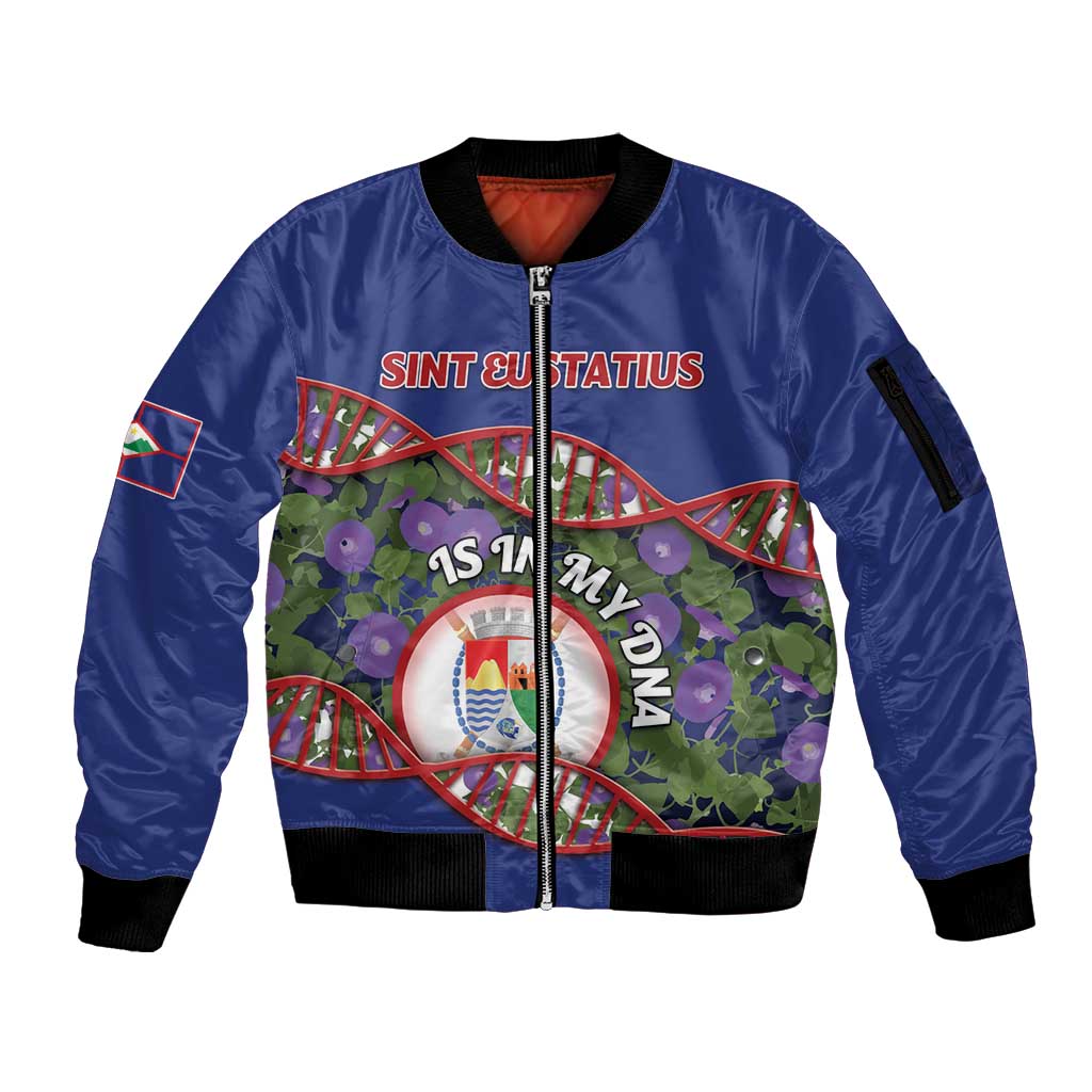 Personalized Sint Eustatius Is In My DNA Sleeve Zip Bomber Jacket - Wonder Print Shop