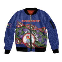 Personalized Sint Eustatius Is In My DNA Sleeve Zip Bomber Jacket - Wonder Print Shop