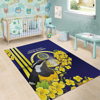 United States Virgin Islands Area Rug Bananaquit Bird With Yellow Sage Flowers - Wonder Print Shop