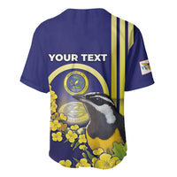 Personalized United States Virgin Islands Baseball Jersey Bananaquit Bird With Yellow Sage Flowers - Wonder Print Shop