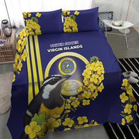 United States Virgin Islands Bedding Set Bananaquit Bird With Yellow Sage Flowers - Wonder Print Shop