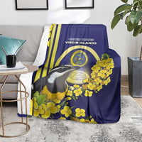 United States Virgin Islands Blanket Bananaquit Bird With Yellow Sage Flowers - Wonder Print Shop