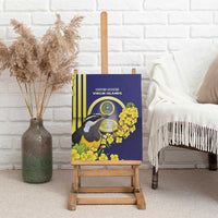 United States Virgin Islands Canvas Wall Art Bananaquit Bird With Yellow Sage Flowers - Wonder Print Shop