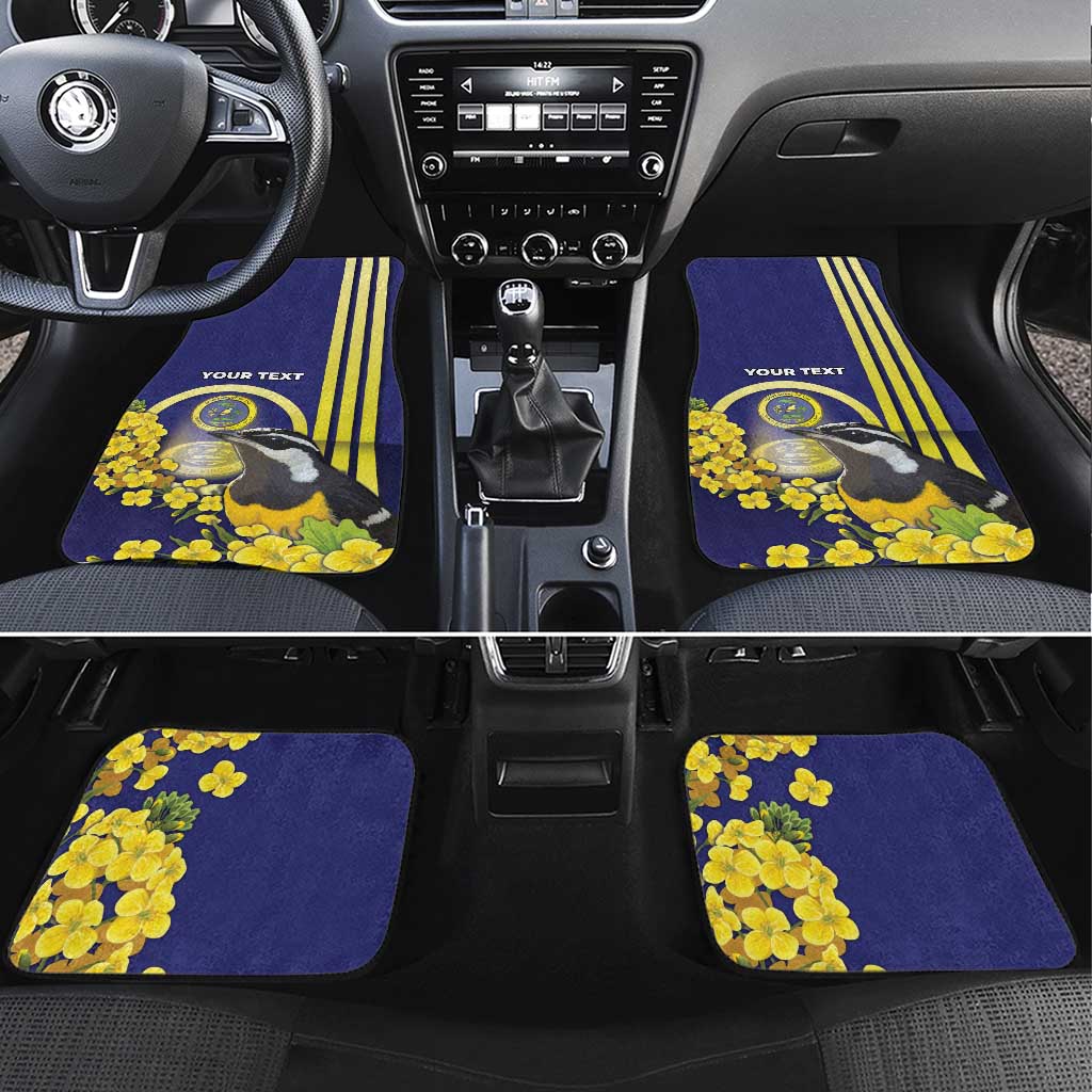 United States Virgin Islands Car Mats Bananaquit Bird With Yellow Sage Flowers - Wonder Print Shop