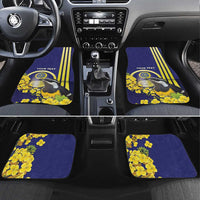 United States Virgin Islands Car Mats Bananaquit Bird With Yellow Sage Flowers - Wonder Print Shop