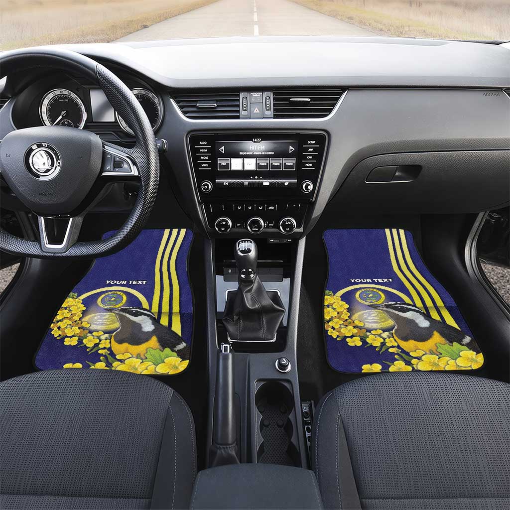 United States Virgin Islands Car Mats Bananaquit Bird With Yellow Sage Flowers - Wonder Print Shop
