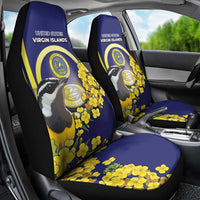United States Virgin Islands Car Seat Cover Bananaquit Bird With Yellow Sage Flowers - Wonder Print Shop