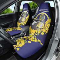 United States Virgin Islands Car Seat Cover Bananaquit Bird With Yellow Sage Flowers - Wonder Print Shop