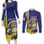 Personalized United States Virgin Islands Couples Matching Long Sleeve Bodycon Dress and Long Sleeve Button Shirt Bananaquit Bird With Yellow Sage Flowers - Wonder Print Shop