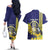 Personalized United States Virgin Islands Couples Matching Off The Shoulder Long Sleeve Dress and Hawaiian Shirt Bananaquit Bird With Yellow Sage Flowers - Wonder Print Shop