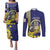 Personalized United States Virgin Islands Couples Matching Puletasi and Long Sleeve Button Shirt Bananaquit Bird With Yellow Sage Flowers - Wonder Print Shop