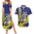 Personalized United States Virgin Islands Couples Matching Summer Maxi Dress and Hawaiian Shirt Bananaquit Bird With Yellow Sage Flowers - Wonder Print Shop