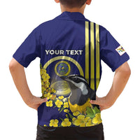 Personalized United States Virgin Islands Family Matching Puletasi and Hawaiian Shirt Bananaquit Bird With Yellow Sage Flowers - Wonder Print Shop