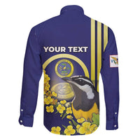 Personalized United States Virgin Islands Family Matching Puletasi and Hawaiian Shirt Bananaquit Bird With Yellow Sage Flowers - Wonder Print Shop
