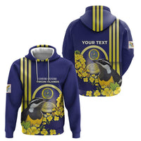 Personalized United States Virgin Islands Hoodie Bananaquit Bird With Yellow Sage Flowers - Wonder Print Shop