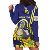 Personalized United States Virgin Islands Hoodie Dress Bananaquit Bird With Yellow Sage Flowers - Wonder Print Shop