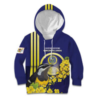Personalized United States Virgin Islands Kid Hoodie Bananaquit Bird With Yellow Sage Flowers - Wonder Print Shop