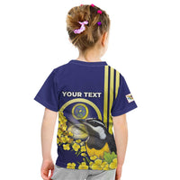 Personalized United States Virgin Islands Kid T Shirt Bananaquit Bird With Yellow Sage Flowers - Wonder Print Shop